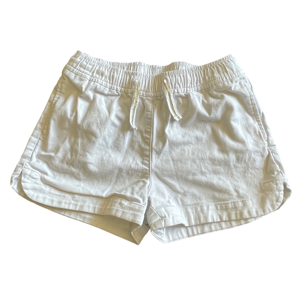 Crewcuts J.Crew Girls White Pull On Shorts Gold Drawstring Size 10 Re-Imagined